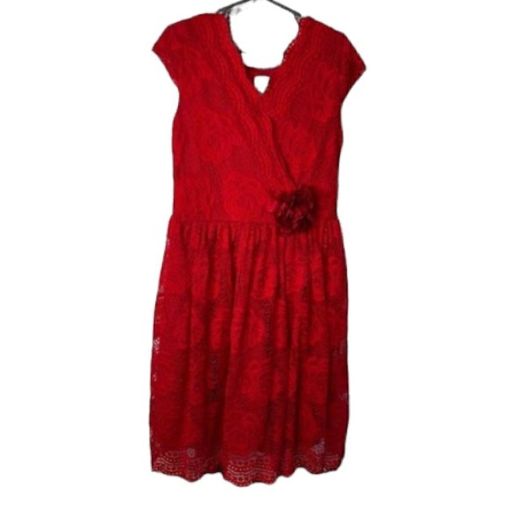 Just Kids Red Lace Little Girl’s Size 10 Dress